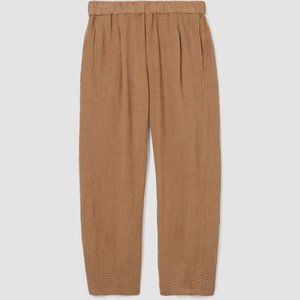 𝅺Eileen Fisher Puckered Organic Linen Lantern Pant Chestnut New Women's XL